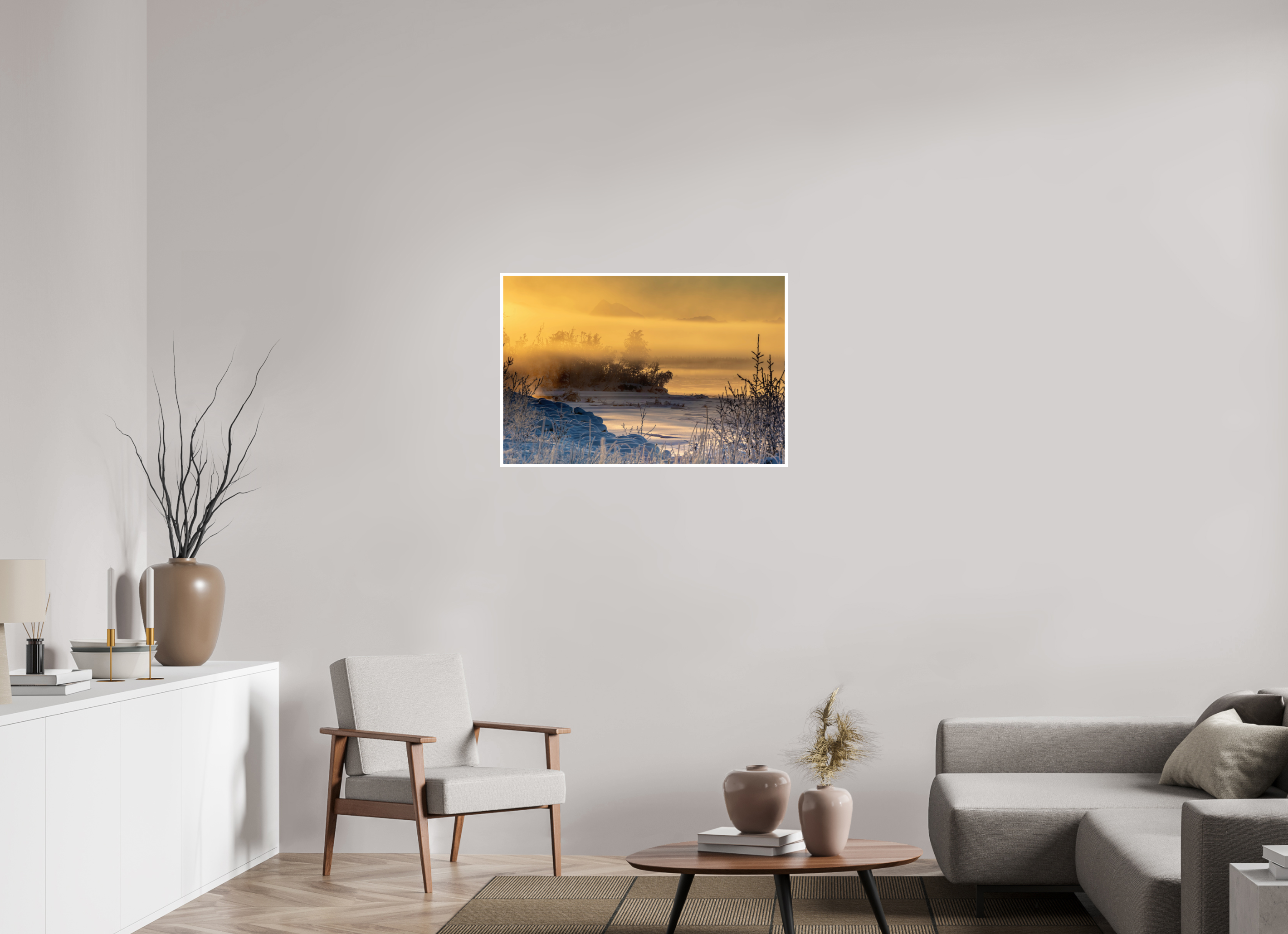 36 x 24″, PaperGlossy Golden Stillness of Frozen Aether