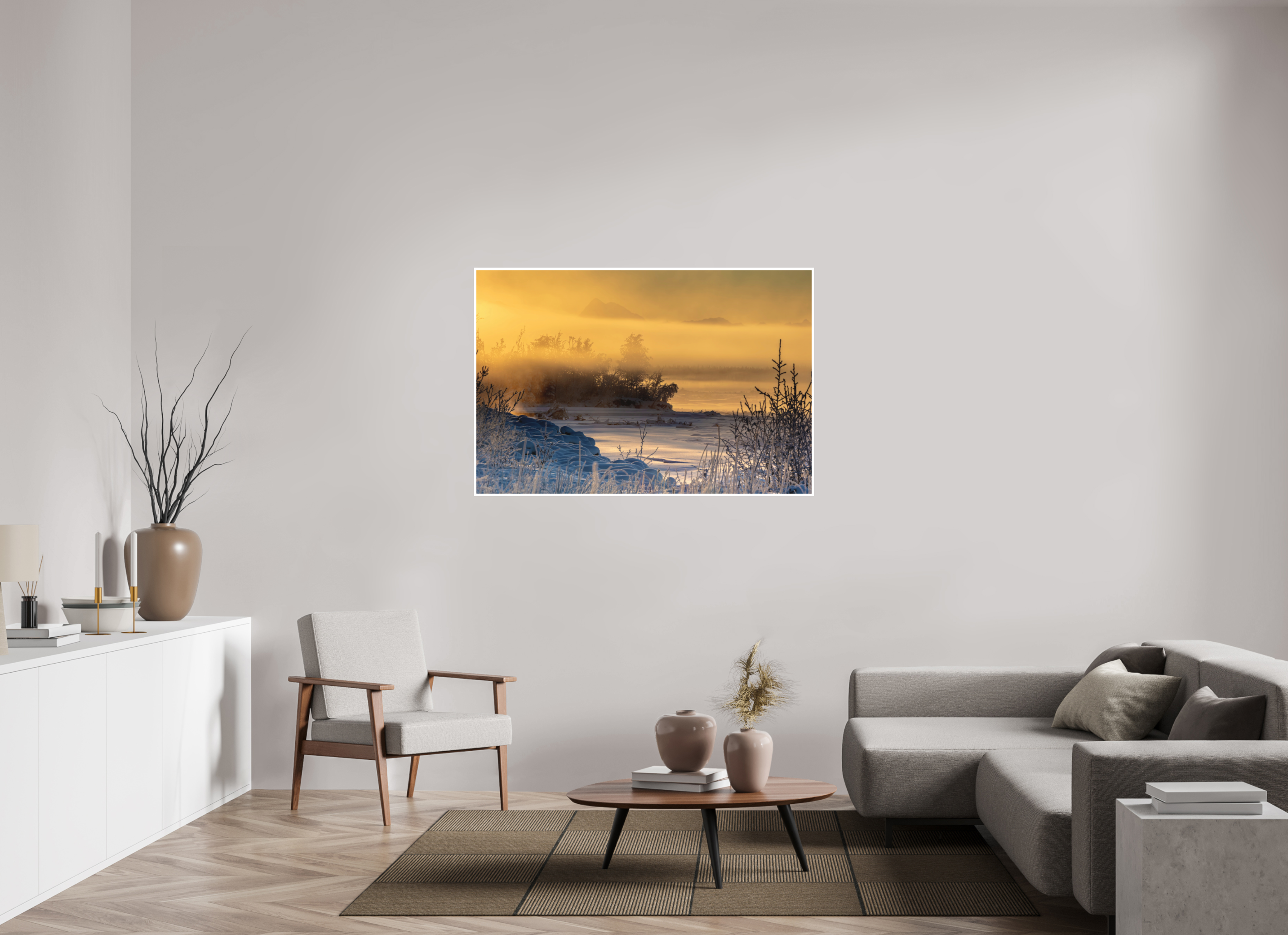 54 x 36″, PaperMatte Golden Stillness of Frozen Aether