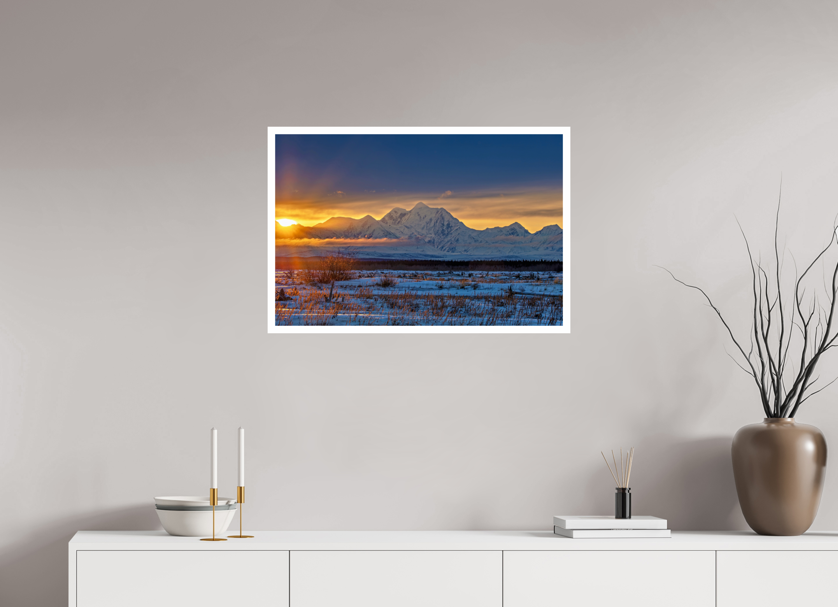 30 x 20″, Fuji Glossy w_border Sunset Beckons The Long Winter Night